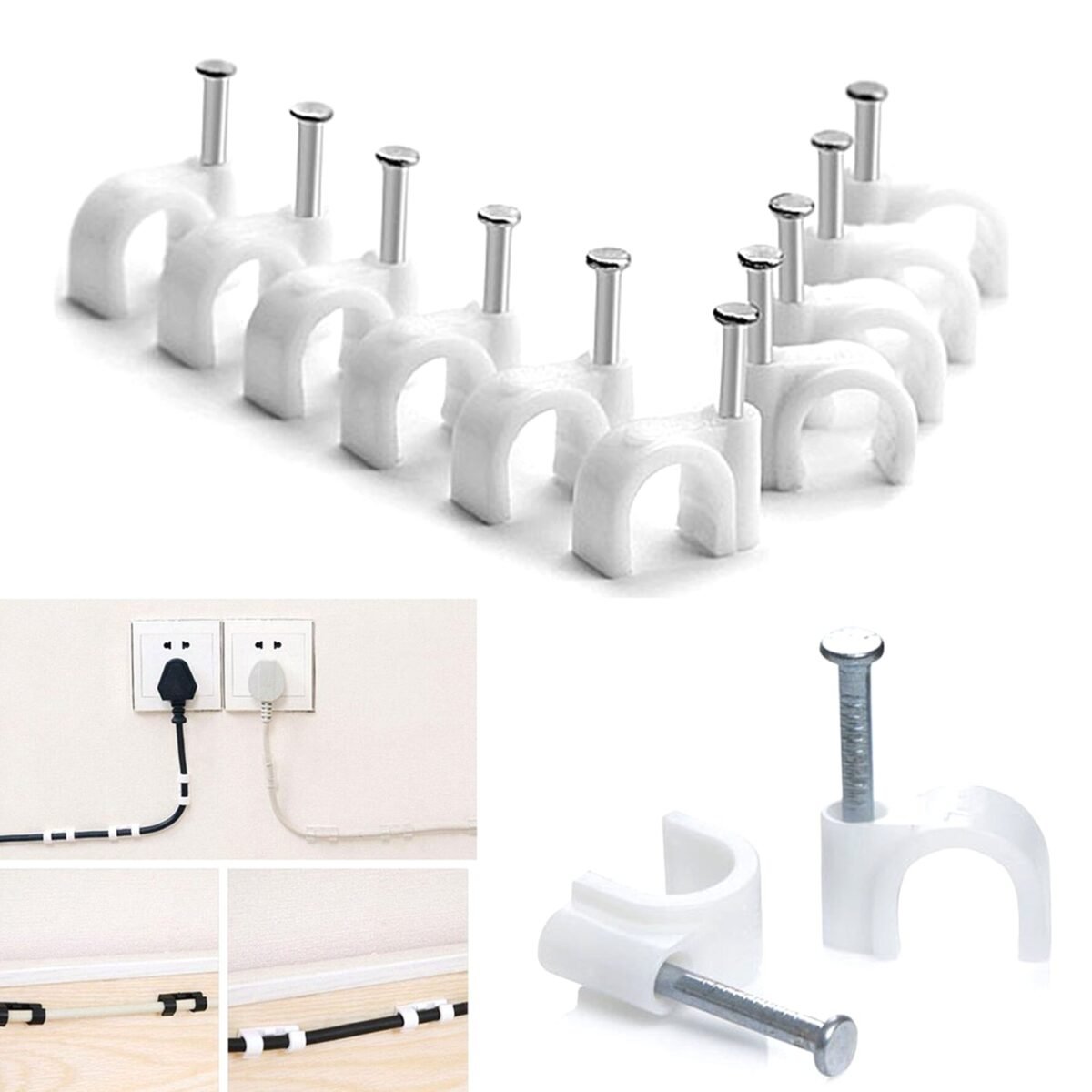 100 Pc 6 MM Cable Clip used in all kinds of wires to make them stuck and holded in walls etc. - Image 6