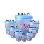 Air Tight Plastic Transparent Container Set (10000ml, 7000ml, 5000ml, 3000ml, 2000ml, 1000ml, 750ml, 500ml) - Image 5