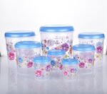 Air Tight Plastic Transparent Container Set (10000ml, 7000ml, 5000ml, 3000ml, 2000ml, 1000ml, 750ml, 500ml)