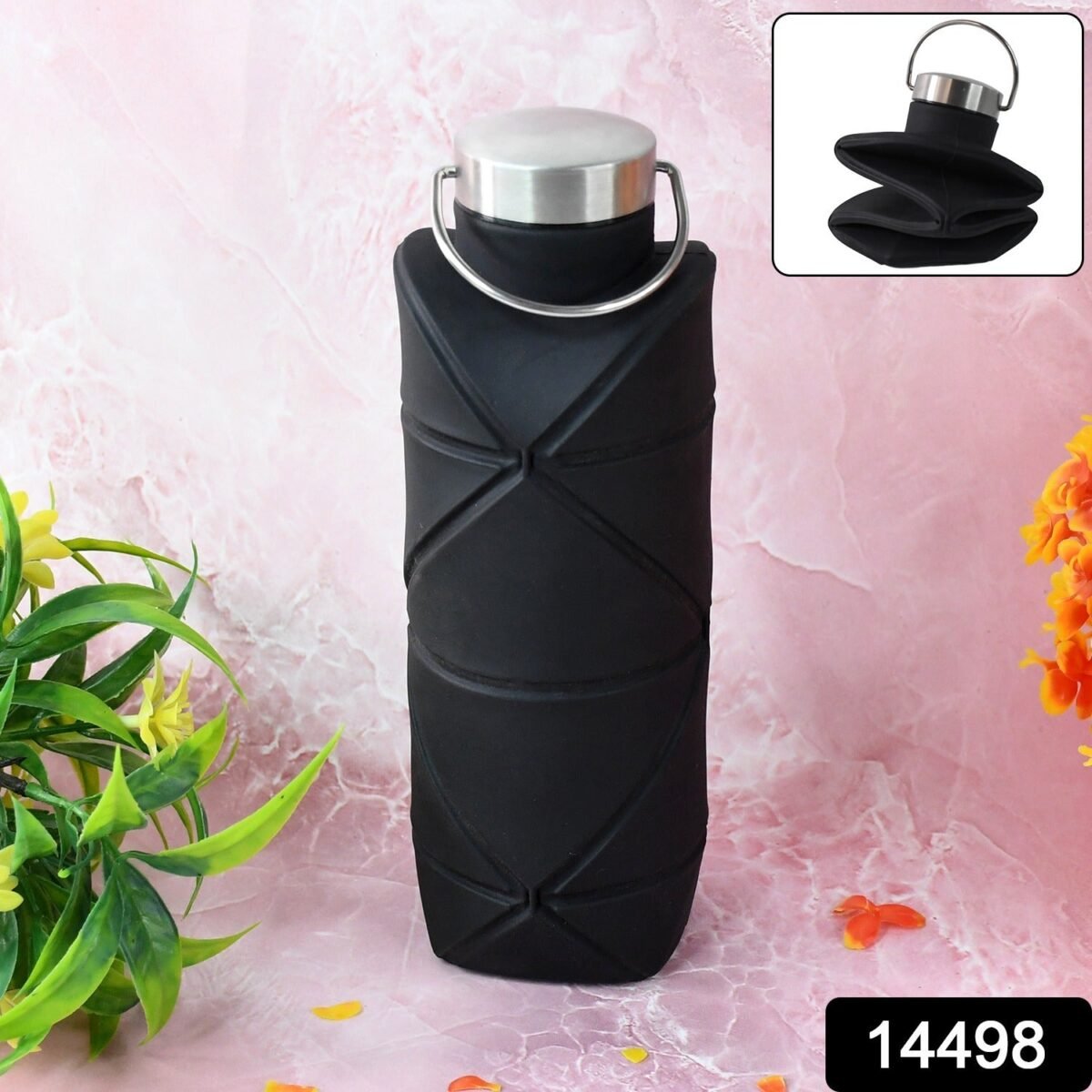 Collapsible Silicone Water Bottle Approx 750lML(1 Pc) - Image 2