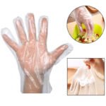 Plastic Transparent Disposable Clear Gloves (White) (100Pc) - Image 6