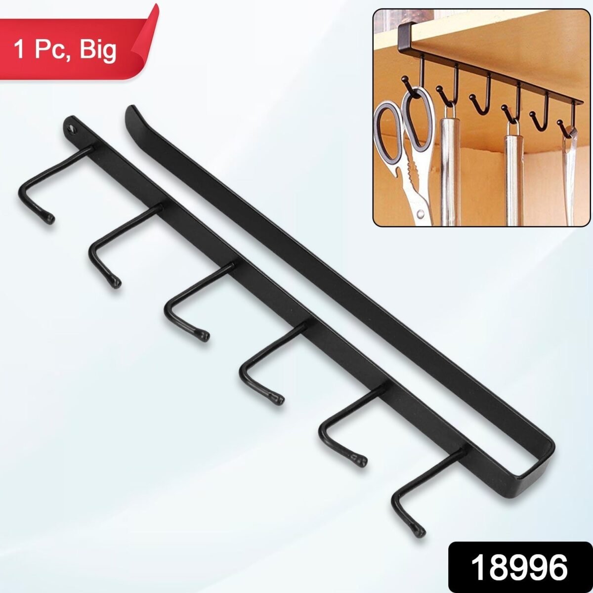 Metal Multifunctional Cabinet Storage Organize 6 Hook Rack For Hanging (1 Pc / Big) - Image 2