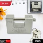 94mm Stainless Steel Padlock: Rectangular, Hardened Steel, 5 Keys - Image 2