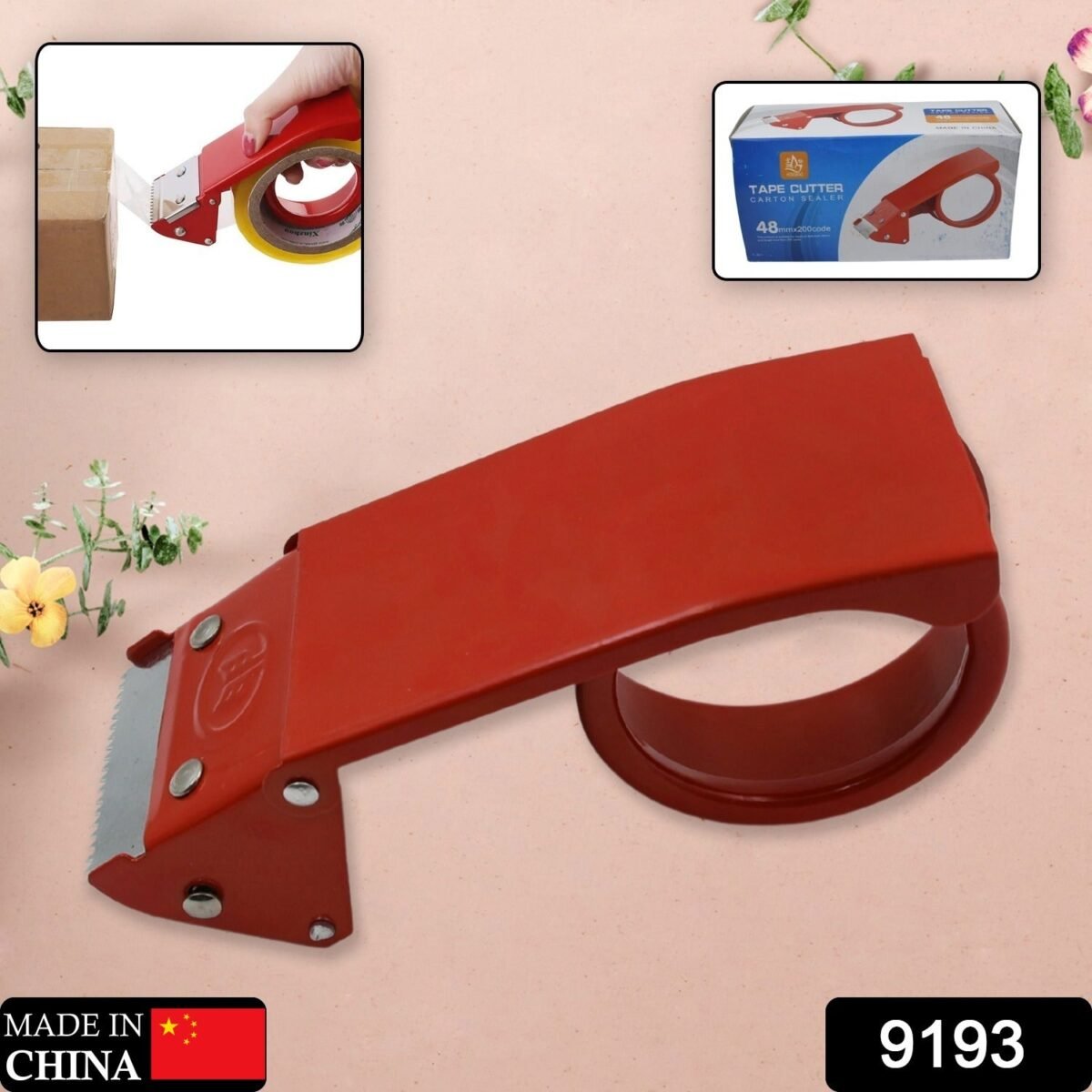 Metal Packing Tape Dispenser Cutter for Home Office use, Tape Dispenser for Stationary, Tape Cutter Packaging Tape - Image 2