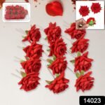 Hair Clip Red Rose Bridal Hair Pins Rose (12 Pcs Set / Red Color Only), Hair accessories - Image 2