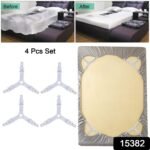 Adjustable Triangle Elastic Suspenders Gripper Holder Straps Clip for Bed Sheets (4 Pc) - Image 2