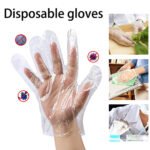 Plastic Transparent Disposable Clear Gloves (White) (100Pc) - Image 5