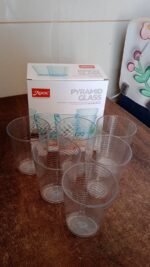 Apex Pyramid Design Unbreakable Plastic Glass – 300 ML - Image 8