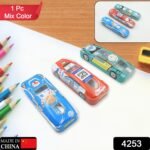 Car-Shaped Metal Compass Box (1 Pc): Pencil Case for Kids, Stationery - Image 2