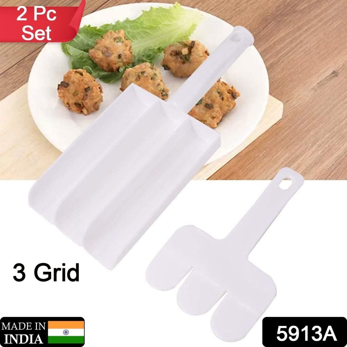 Small Multifunction Fritters Maker - Creative Fritters Scoop Multi-Function Ball Maker | Portable Maker for Making Cake Balls, Ice Cream Spoon, Doughnut, Hand Cutting Scoop(2pc Set) - Image 1