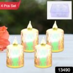 4 Pc Flameless and Smokeless Decorative Melting Candles LED Tea Light - Image 2