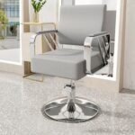 Modern Regular Chair with Hydraulic Lift for Home Office Hotel Cafe Chair (1 Unit Silver & Gold) - Image 5