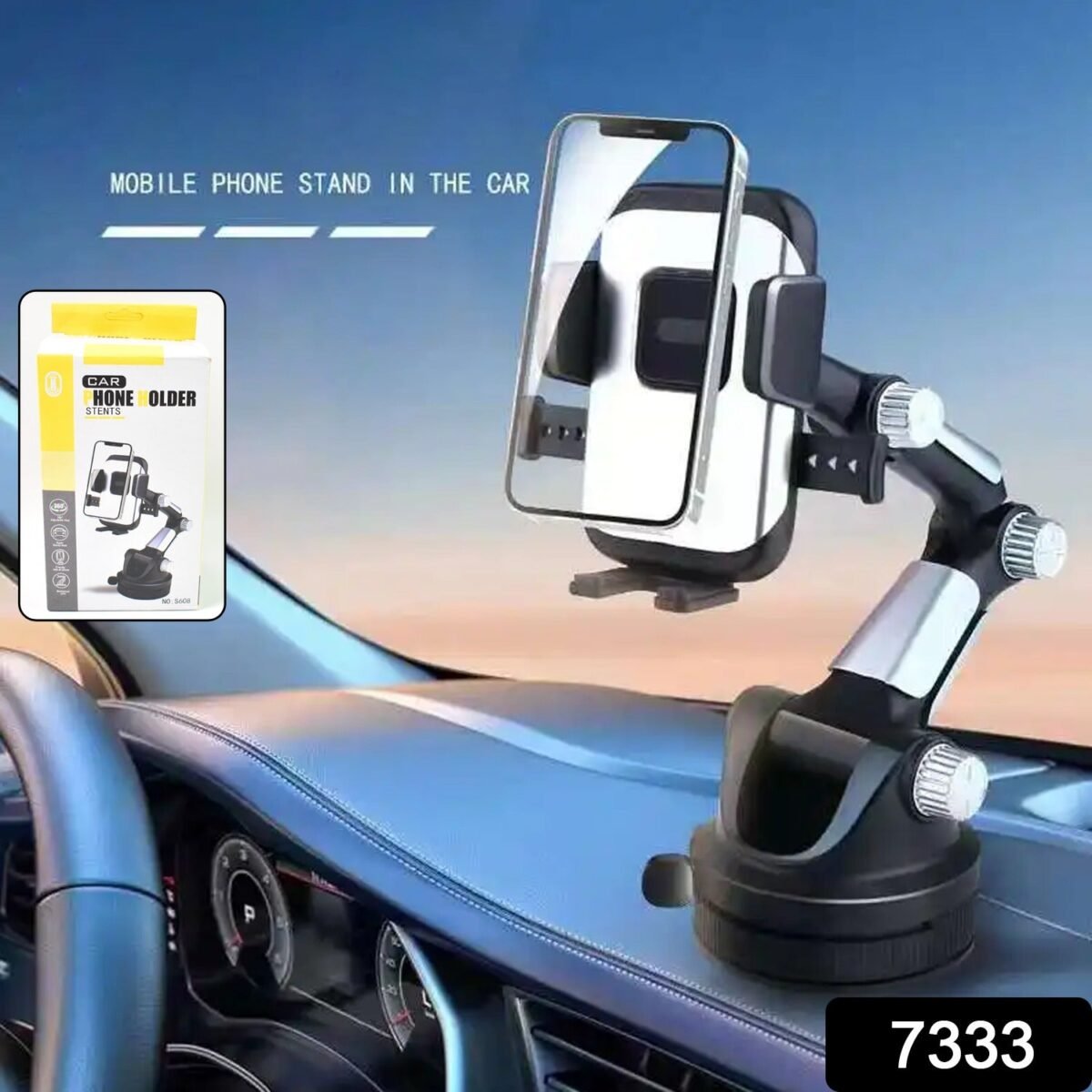 Adjustable Long-Arm Suction Cup Car Phone Holder (1 Pc) - Image 1