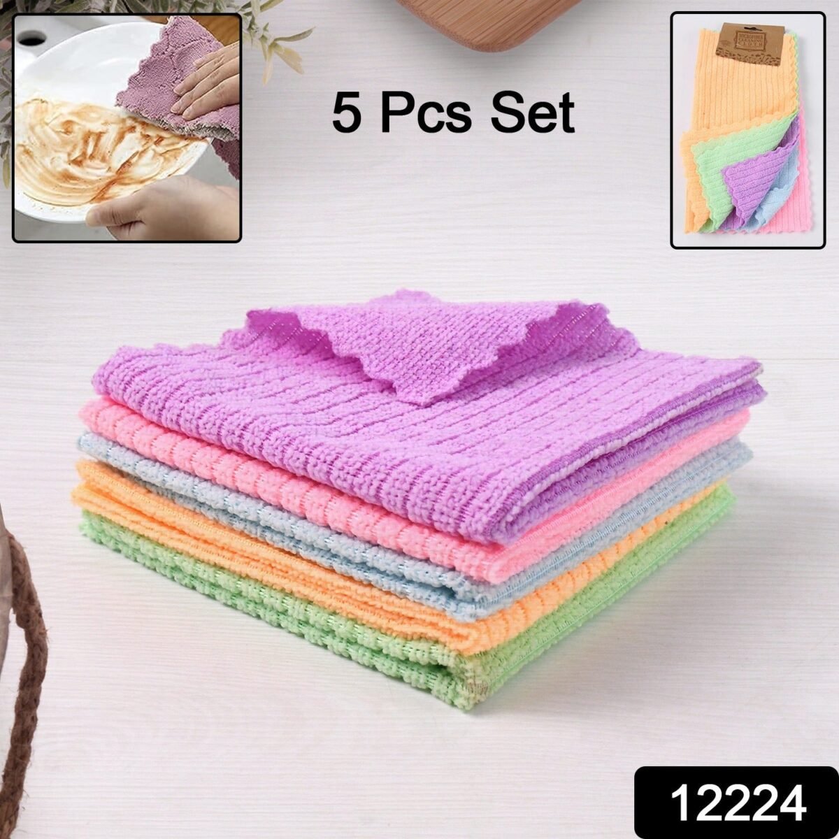 Pack of 5 Microfiber Cleaning Pochha Super Absorbent Microfiber Cleaning Cloth - Image 2