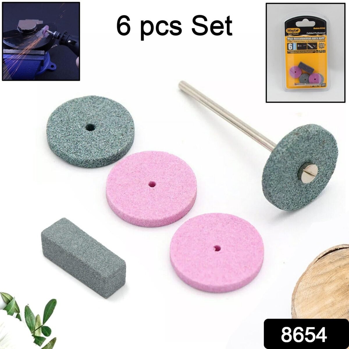 Mini Abrasive Wheel, Quickly Change Stone Mounted Grinding Wheel (6 Pcs Set) - Image 2