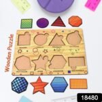 Wooden Triangles Puzzle Learning Educational Board (1 Set / 28×20 Cm) - Image 2