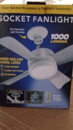 Original Cool LED Socket Fan Light – Ceiling Fan Replacement, 1000 Lumens/5000K, Remote Controlled (Remote Battery Not Included) - Image 7