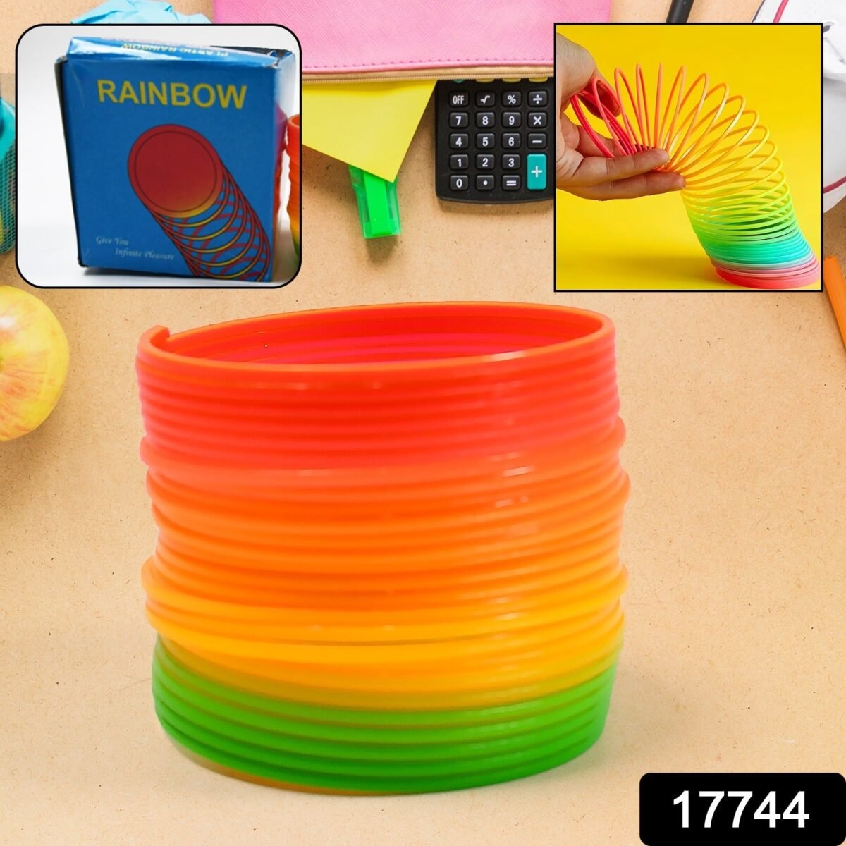 Rainbow Slinky Spring Toy – Compact, Portable Fun Toy for Kids & Adults, Great for Birthdays (1 Pc) - Image 2
