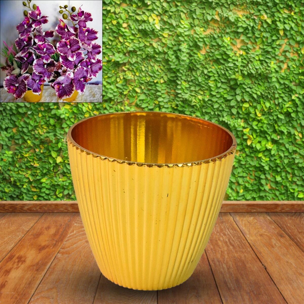 Plastic Flower Valencia (Pot) Home and Outdoor (1 Pc) - Image 1