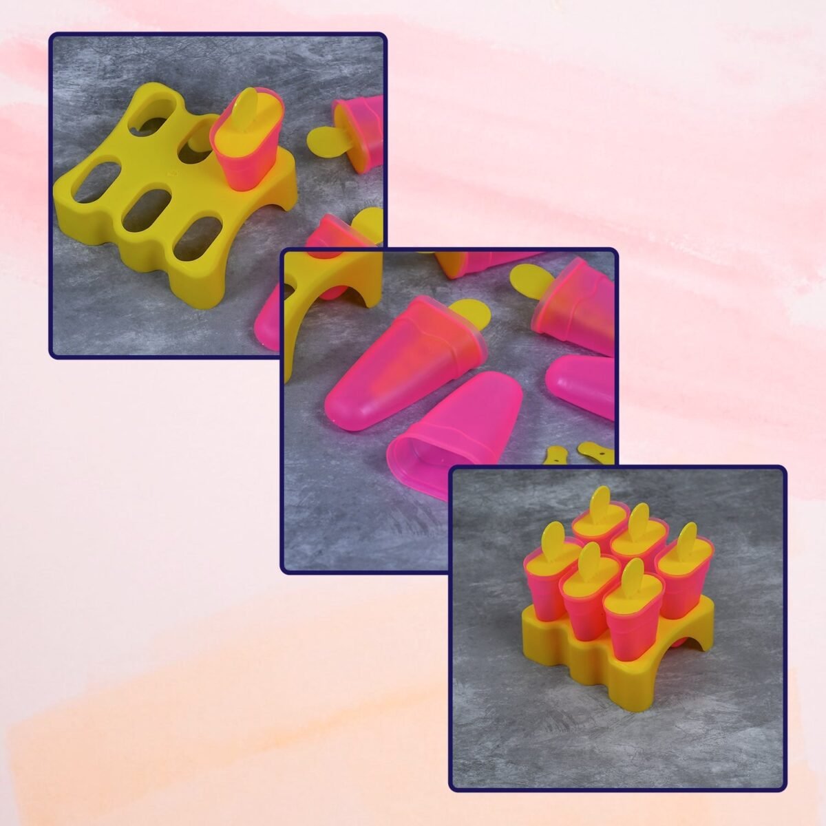 Kulfi Maker Moulds Set Plastic Homemade Kulfi Mould 6pcs Set For Freezer Use - Image 6