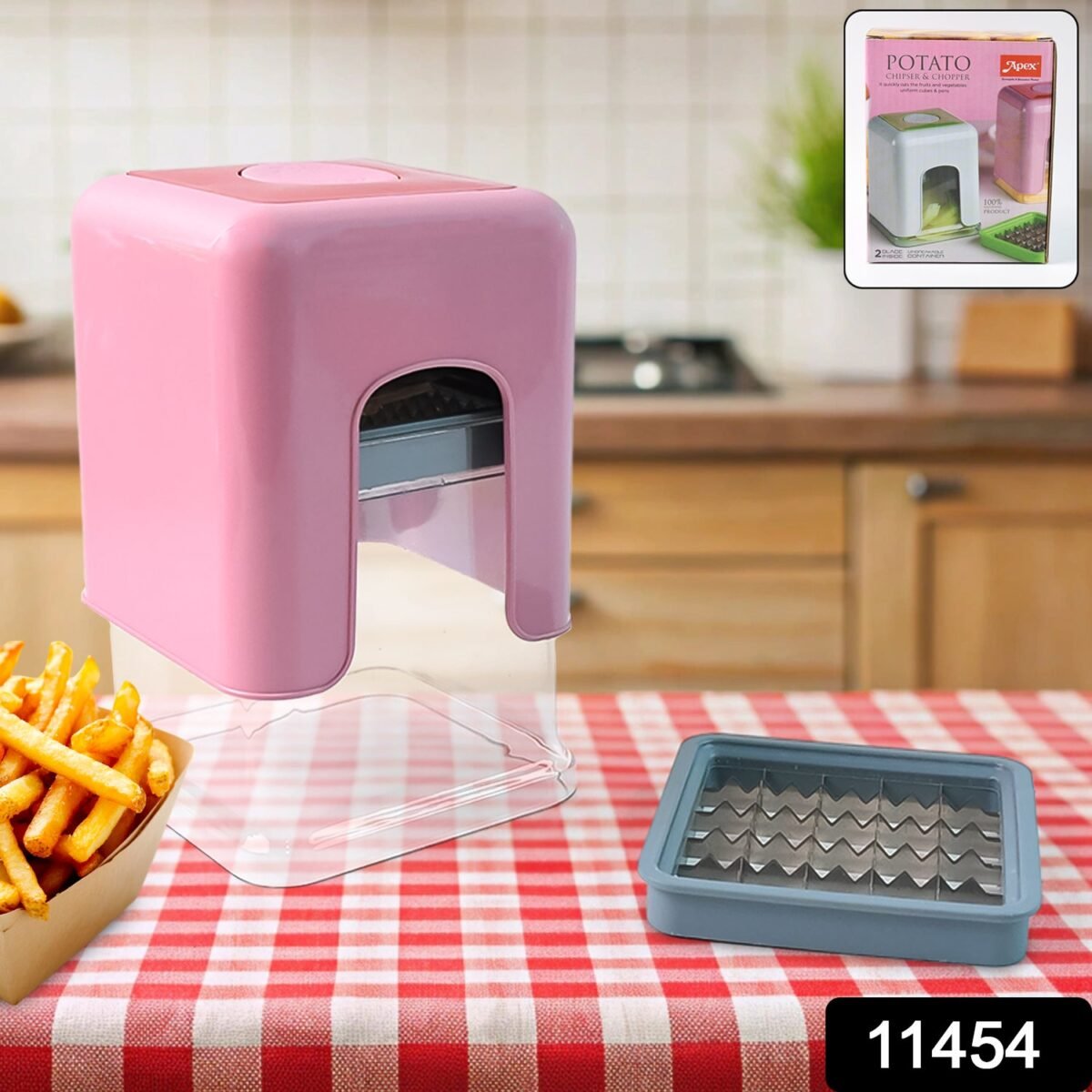 Apex Heavy Duty Potato Chipser & Vegetable Chopper with Dual Blade Set - Image 2