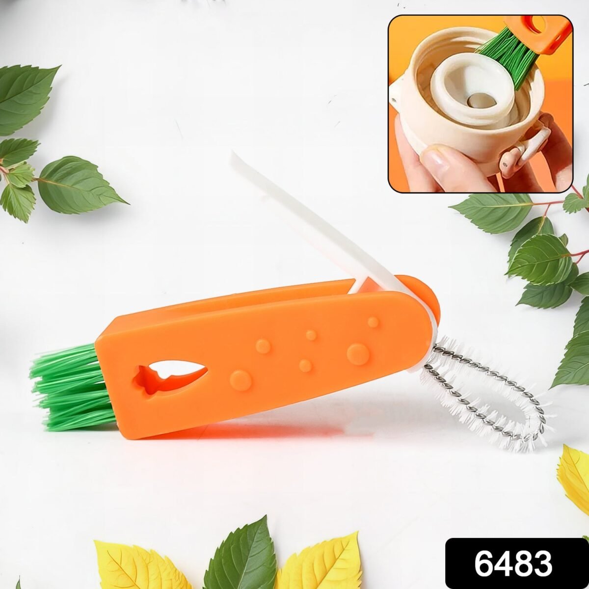 3-in-1 Multifunctional Cleaning Brush Set – Mini Bottle, Cup & Lid Cleaner (1 Pc) - Image 2