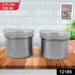 Multipurpose Stainless Steel Airtight Containers with See Through Lid (2 Pc / 500 ML) - Image 2