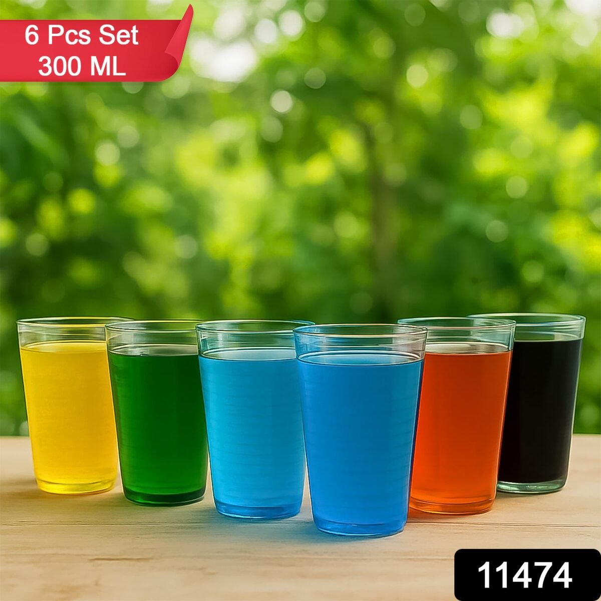 Apex Pyramid Design Unbreakable Plastic Glass – 300 ML - Image 2