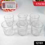 Glass Tumbler Set, Juice Glasses and Transparent Water Glass (6 Pcs Set) - Image 2