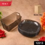 Plastic Household Plates Dinner Plates Dish Tray Skewer Bone Plate Set (10 Pcs Set) - Image 2
