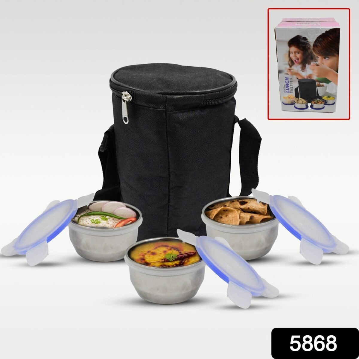 Stainless Steel Lunch Box - Multi-Compartment Airtight Container for Office, School & Travel - Image 2