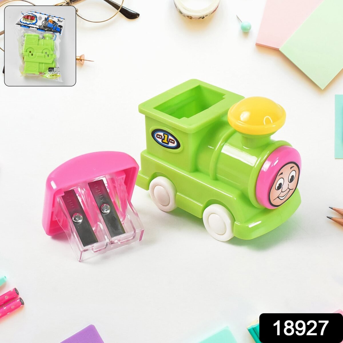 Train Double Hole Pencil Sharpener (1 Pc) - Image 2